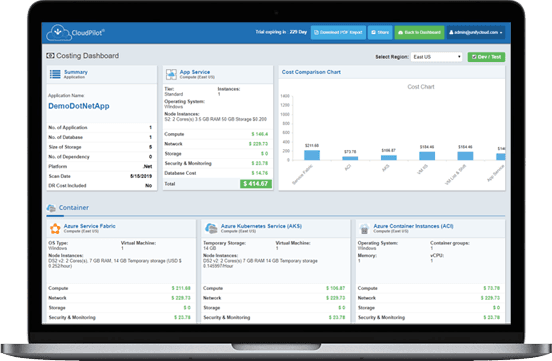 Transformación y migración de CloudPilot® Report Assessment Preview